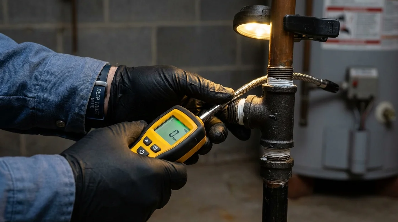 Gas leak detection with electronic sniffer by Johns Plumbing LLC in Granite Falls